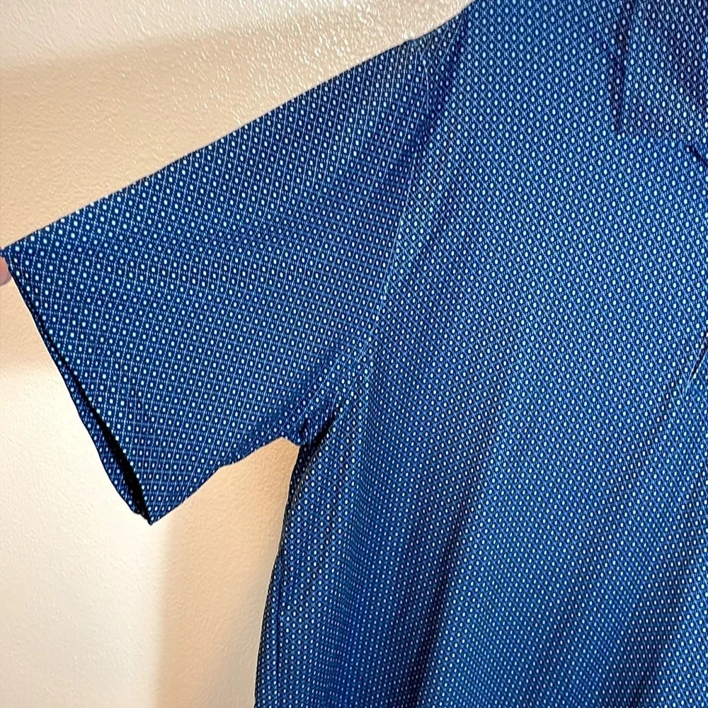 FootJoy Dot Geo Lisle Men's polo in blue size Large - Picture 3 of 11